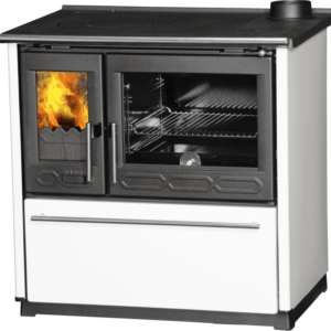 Cuisinière à bois 8Kw 850 glas blanc gauche – Plamen